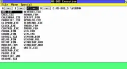 A screenshot showcasing MS-DOS Executive