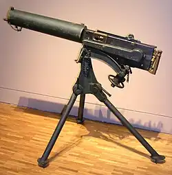 Vickers-Maxim Mk I (.303 inch calibre), used in Anglo–Boer War and World War I (c. 1901).