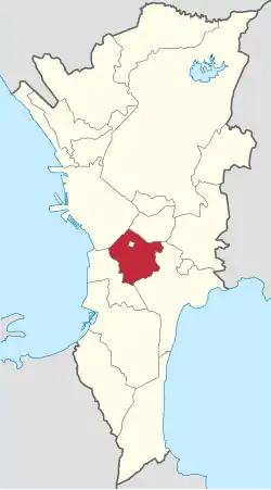 Map of Metro Manila with Makati highlighted