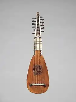 Italian mandolin made of yew, spruce, bone, and ebony. Italy, 1770