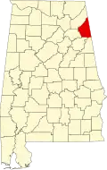 State map highlighting Cherokee County