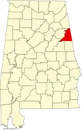 State map highlighting Cleburne County