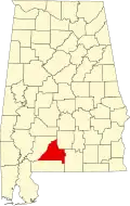 State map highlighting Conecuh County