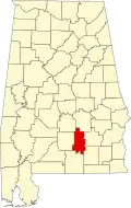 State map highlighting Crenshaw County