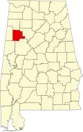 State map highlighting Fayette County