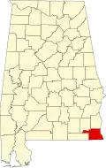State map highlighting Houston County