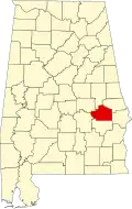 State map highlighting Macon County