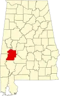 State map highlighting Marengo County