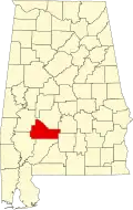 State map highlighting Wilcox County