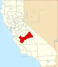 State map highlighting Fresno County