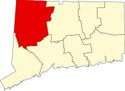 Map of Connecticut highlighting Litchfield County