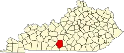 State map highlighting Barren County