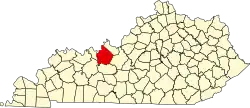 State map highlighting Breckinridge County