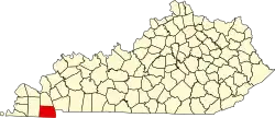 State map highlighting Calloway County