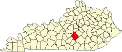State map highlighting Casey County