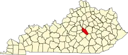 State map highlighting Garrard County