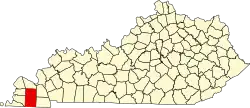 State map highlighting Graves County