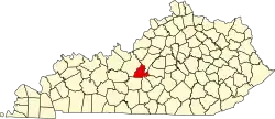State map highlighting LaRue County