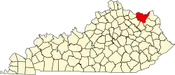 State map highlighting Lewis County