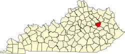 State map highlighting Menifee County