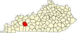 State map highlighting Muhlenberg County