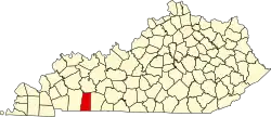 State map highlighting Todd County