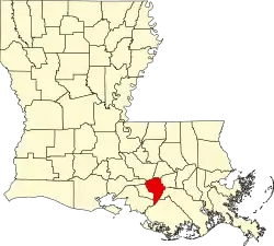 State map highlighting Assumption Parish