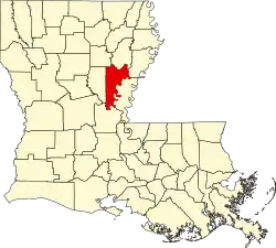 State map highlighting Catahoula Parish
