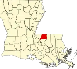State map highlighting East Feliciana Parish