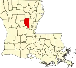 State map highlighting LaSalle Parish