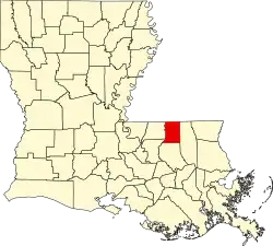 State map highlighting St. Helena Parish
