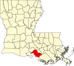 State map highlighting St. Mary Parish