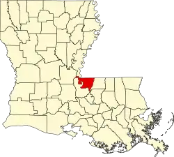 State map highlighting West Feliciana Parish