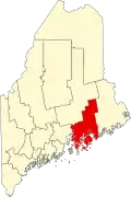 State map highlighting Hancock County