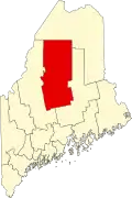 State map highlighting Piscataquis County