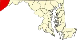 State map highlighting Garrett County