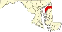 State map highlighting Kent County