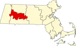 State map highlighting Hampshire County