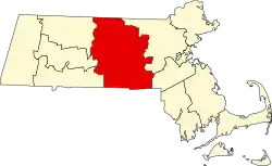 State map highlighting Worcester County