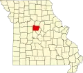 A state map highlighting Cooper County in the middle part of the state.