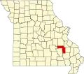 A state map highlighting Iron County in the southeastern part of the state.