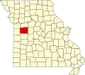 A state map highlighting Johnson County in the western part of the state.