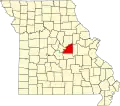 A state map highlighting Osage County in the middle part of the state.