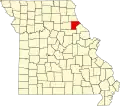 A state map highlighting Ralls County in the northeastern part of the state.