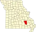 A state map highlighting Reynolds County in the southeastern part of the state.