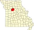 A state map highlighting Saline County in the northwestern part of the state.
