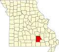 A state map highlighting Shannon County in the southern part of the state.