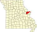 A state map highlighting Saint Charles County in the eastern part of the state.