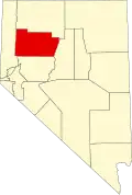 State map highlighting Pershing County