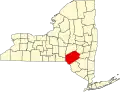 State map highlighting Delaware County